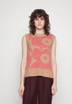 Marimekko Retro Unikko West - Pullover - Beige/Pink