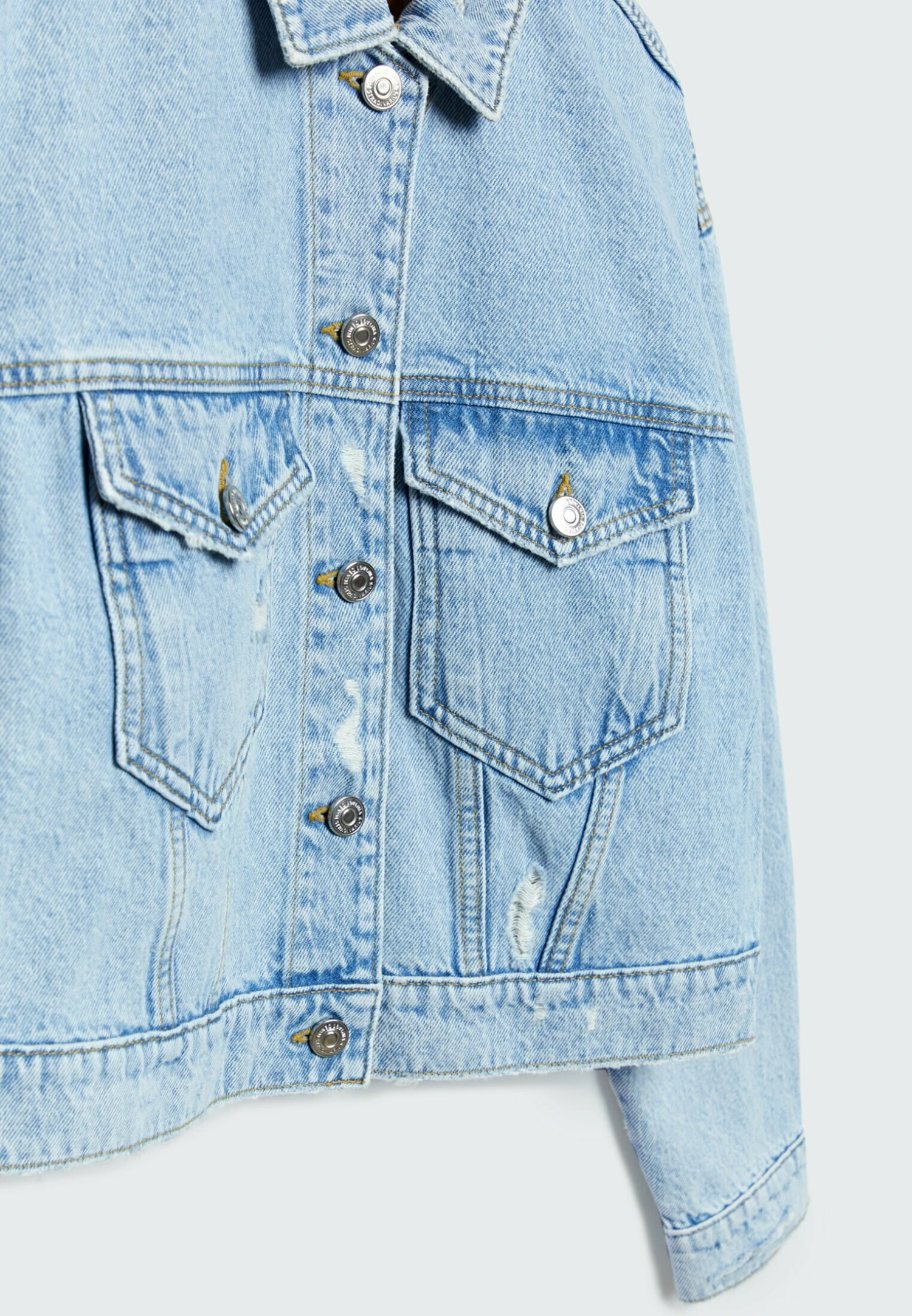 Stradivarius Ropped - Veste En Jean - Light Blue 8 Stradivarius Ropped - Veste En Jean - Light Blue – Image 6