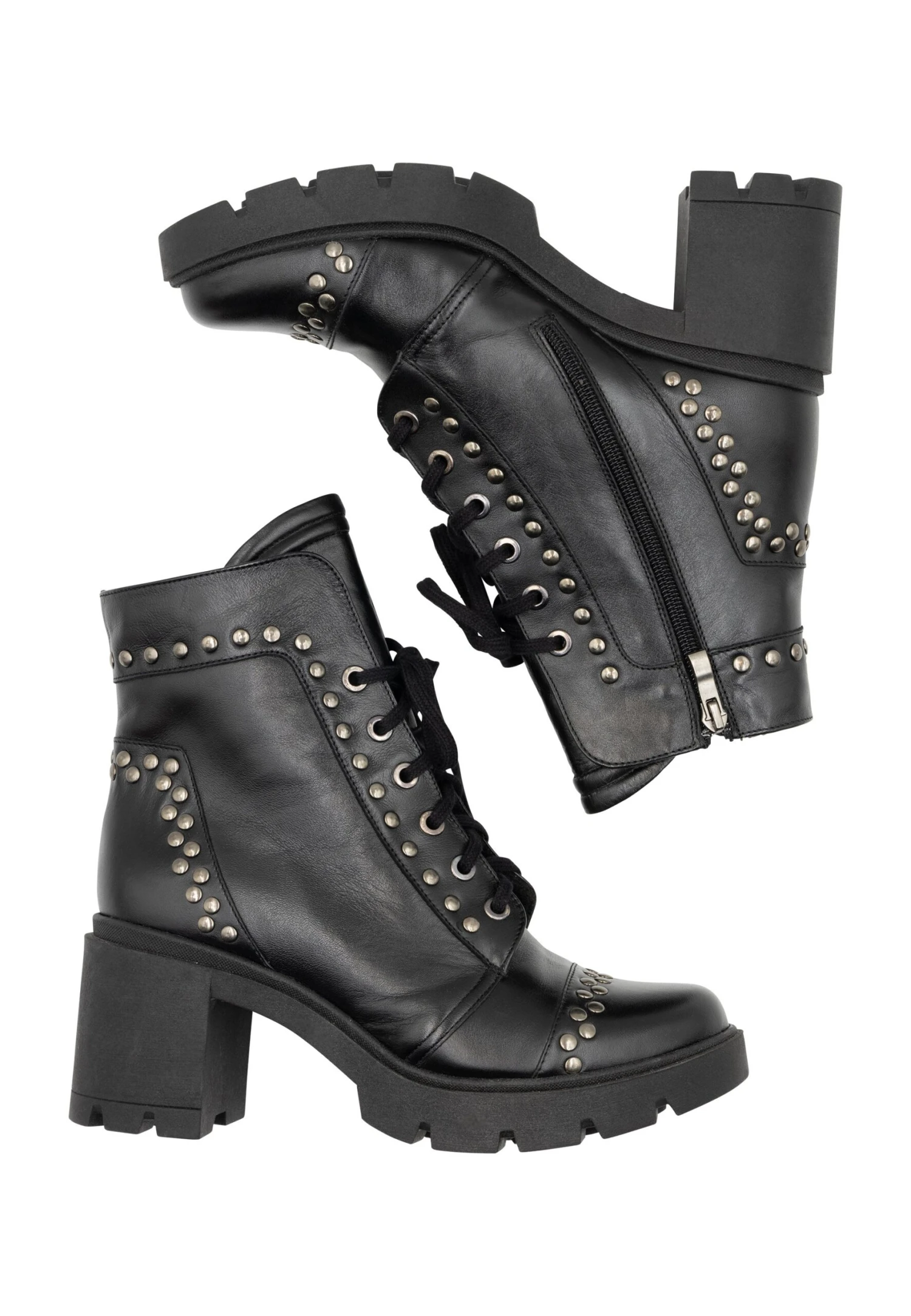 Dreimaster Mit Nieten - Bottines À Lacets - Schwarz 7 Dreimaster Mit Nieten - Bottines À Lacets - Schwarz – Image 5