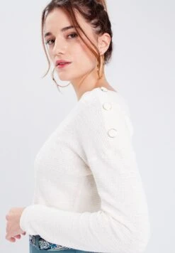 Mit Knöpfen - Pullover - Ecru -Next Soldes 5a5132bfa03d4bfd8c1504e28ee7591b