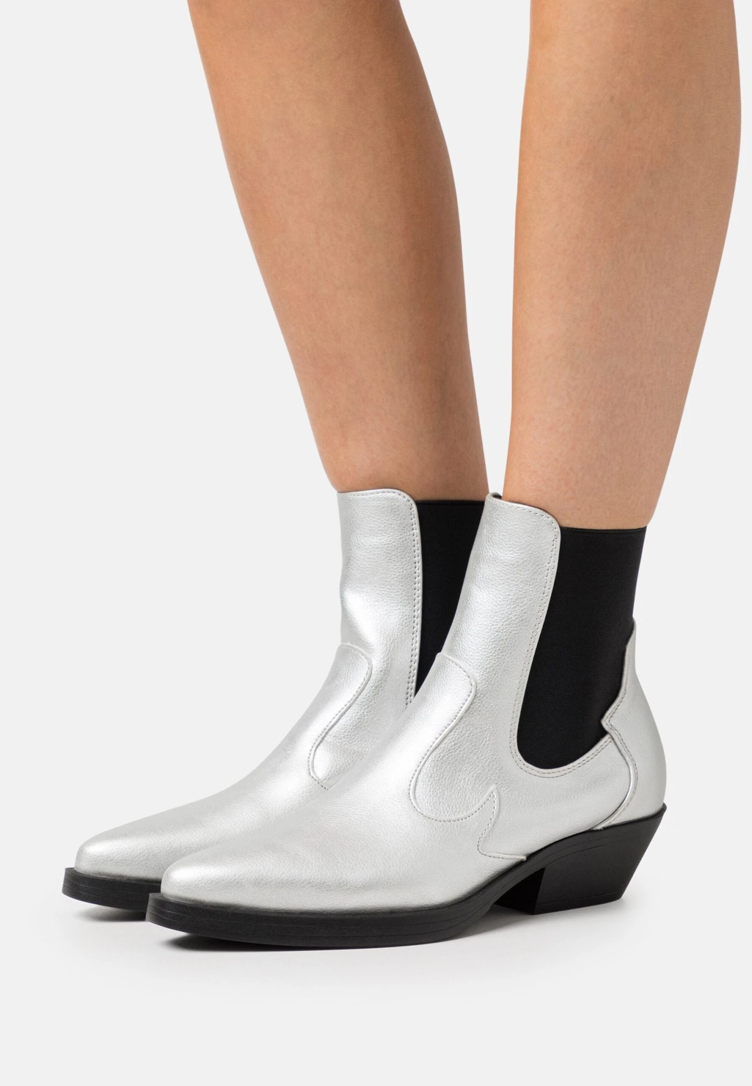 ONLY Shoes Onlbronco Short - Santiags - Silver 3 ONLY Shoes Onlbronco Short - Santiags - Silver