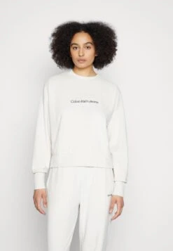 Calvin Klein Jeans Monogram Towelling - Sweatshirt - Eggshell