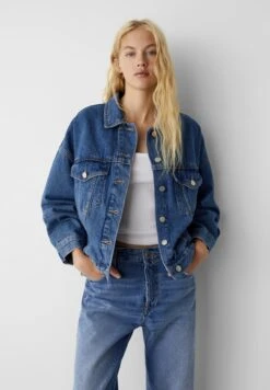 PULL & BEAR With Drop Shoulder Design - Veste En Jean - Royal Blue
