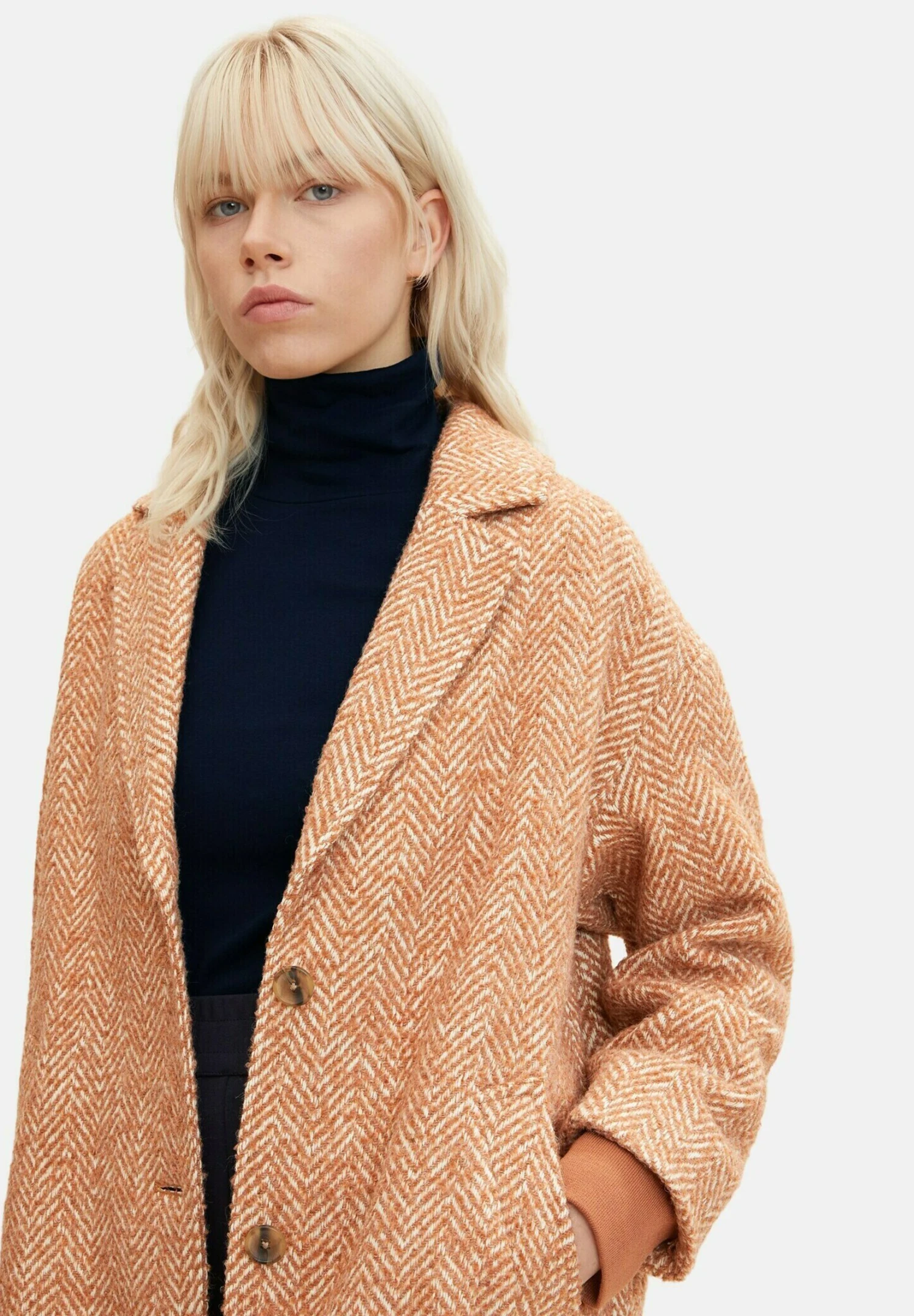 TOM TAILOR Denim Manteau Classique - Amber Orange Herringbone 6 TOM TAILOR Denim Manteau Classique - Amber Orange Herringbone – Image 4