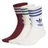 Adidas Originals Mid Cut Unisex 3 Pack - Chaussettes - Bordeaux Off White