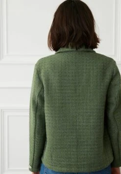 Next Bouclé Button Detail Standard - Veste Légère - Khaki Green -Next Soldes 5e5dd07993fd46e294753d94fcd4d42e