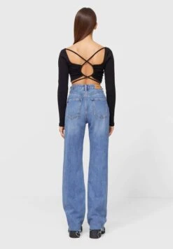 Stradivarius Mit Schnalle Am Rücken - T-Shirt À Manches Longues - Black -Next Soldes 5e5fdaafc4d748f79e566b621b64cefc