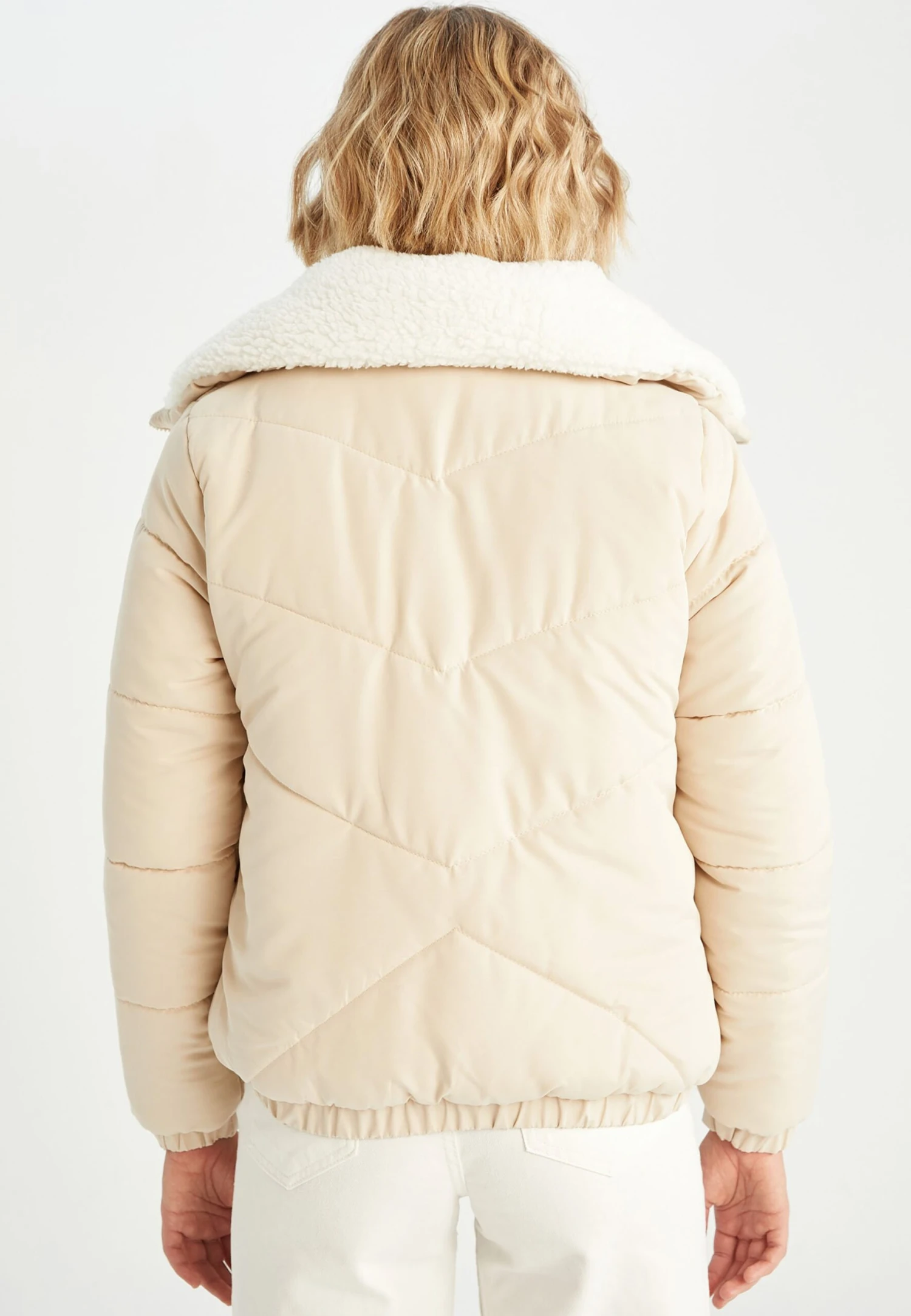 DeFacto Relax Fit - Veste D'Hiver - Ecru 5 DeFacto Relax Fit - Veste D'Hiver - Ecru – Image 3