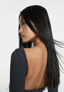 Stradivarius Seamless With Low-Cut Back - T-Shirt À Manches Longues - Dark Grey -Next Soldes 605f22f7bee0478cbedbbdbd06ac78df