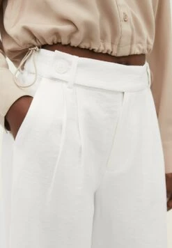 Stradivarius Rustic - Pantalon Classique - Offwhite -Next Soldes 60a8bbf52c8344c091412628fc69a30f