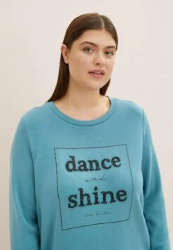 Tom Tailor Langarm Mit Glitzerndem Textprint  - T-Shirt À Manches Longues - Pastel Teal -Next Soldes 61efac0dc56b42d6b702439aa712b6ba