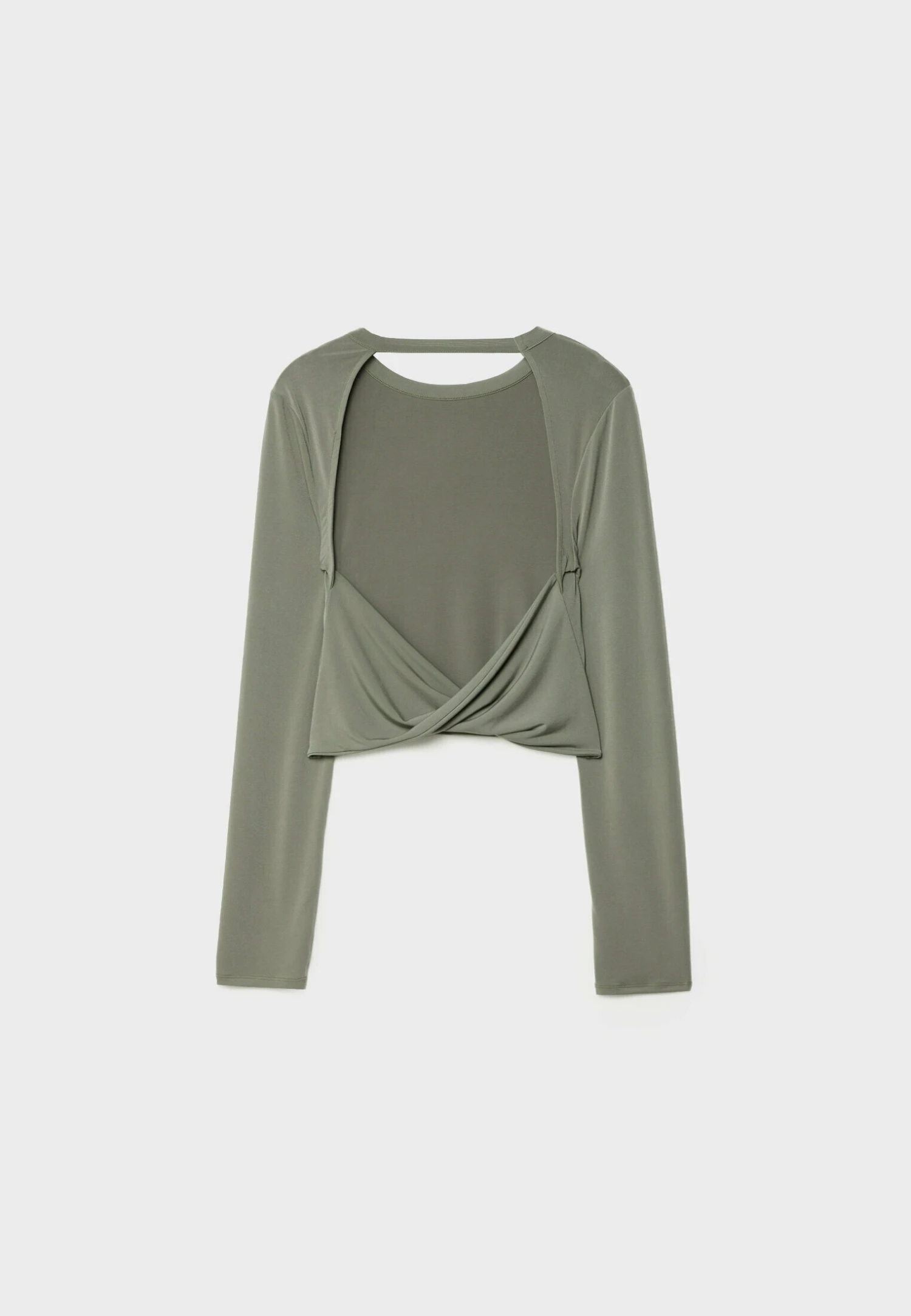 Stradivarius With A Low-Cut Back - T-Shirt À Manches Longues - Khaki 8 Stradivarius With A Low-Cut Back - T-Shirt À Manches Longues - Khaki – Image 6