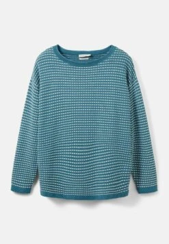 Tom Tailor Pullover - Teal Blue Bubble Structure -Next Soldes 64fd368d5568425290e45ea5aca4c323