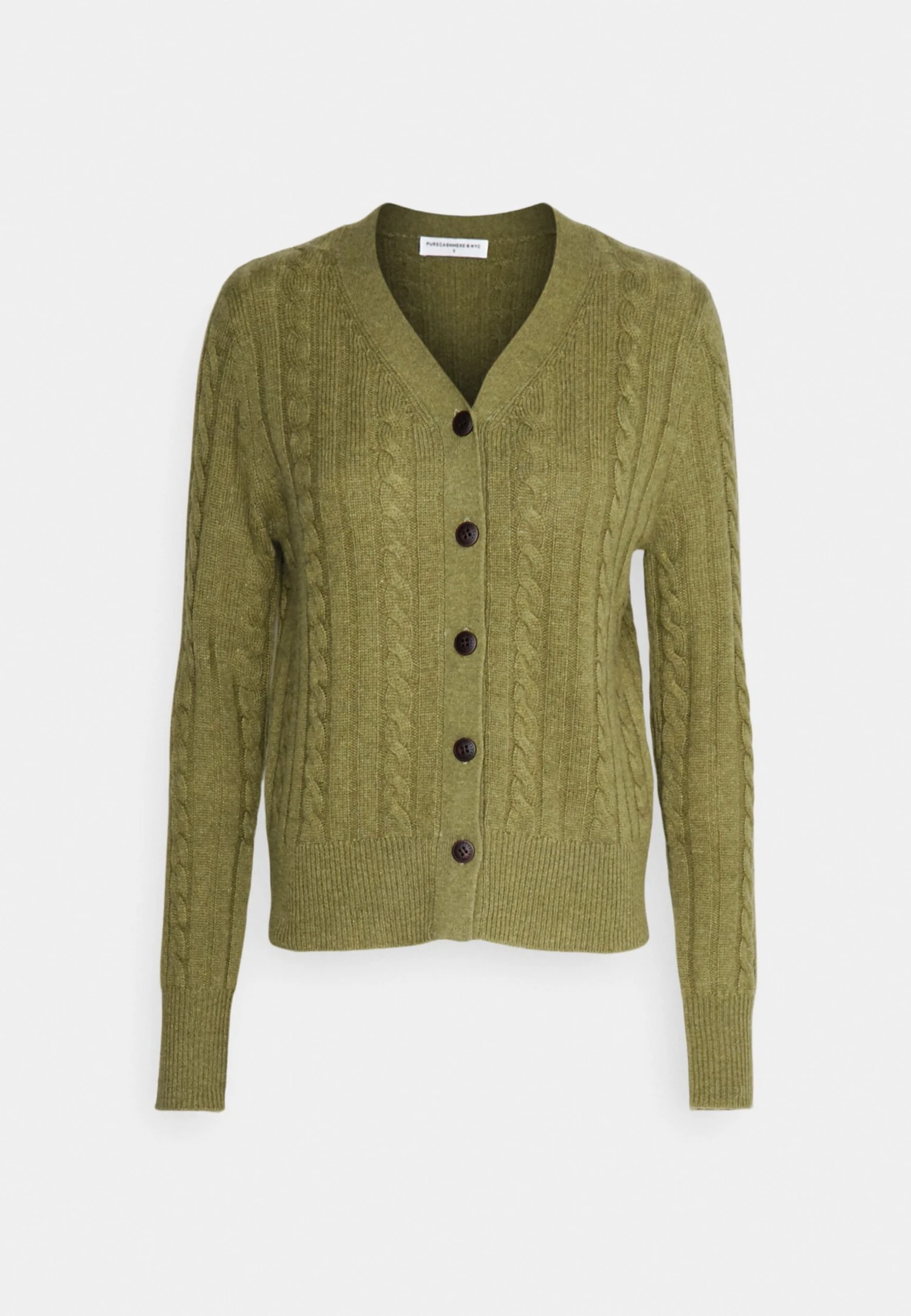 Cable Cardigan - Gilet - Olive 7 Cable Cardigan - Gilet - Olive – Image 5