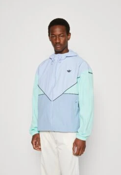 Adidas Originals Unisex - Veste Coupe-Vent - Blue Dawmbient Sky/Easy Green