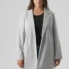 Vero Moda Curve Manteau Court - Light Grey Melange
