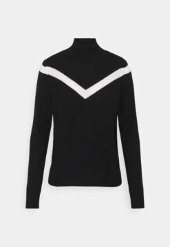 V Line High Neck - Pullover - Black