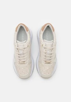 Calvin Klein Chunky Intern Wedge Lace Up - Baskets Basses - Dark Ecru/Silver Mono -Next Soldes 68a0dc8ade344ab0ace06864db547670