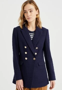 WE FASHION Regular Fit Bouclé - Manteau Court - Blue
