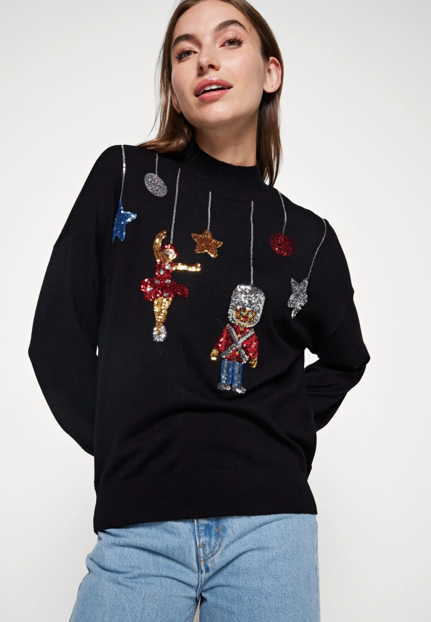 Vero Moda Vmqueenguard Highnck Xmas - Pullover - Black 6 Vero Moda Vmqueenguard Highnck Xmas - Pullover - Black – Image 4