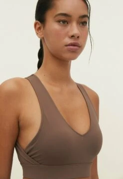 Stradivarius V-Neck - Débardeur - Brown -Next Soldes 6cb32ba014004d4d83a9efbae869c676