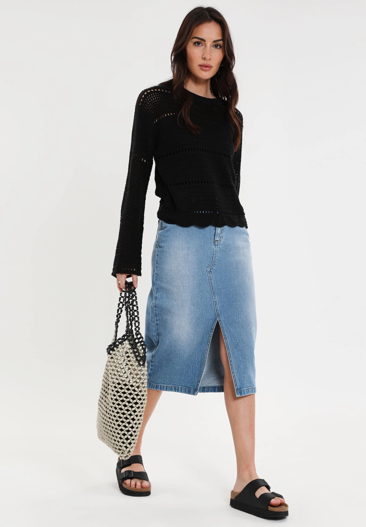 Threadbare Thb Melbourne Pointelle Crochet - Pullover - Black 4 Threadbare Thb Melbourne Pointelle Crochet - Pullover - Black – Image 2