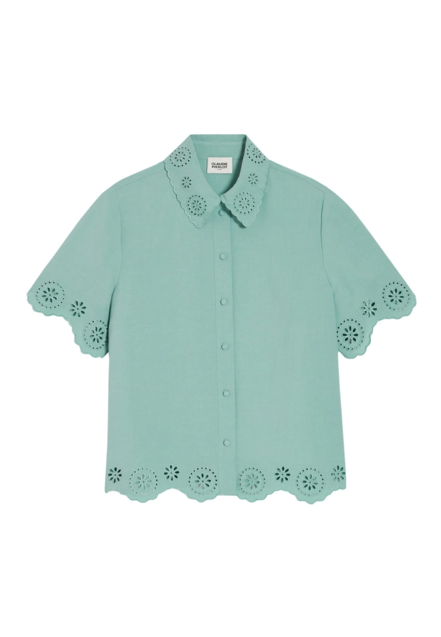 CLAUDIE PIERLOT Caresse - Chemisier - Vert D Eau 7 CLAUDIE PIERLOT Caresse - Chemisier - Vert D Eau – Image 5