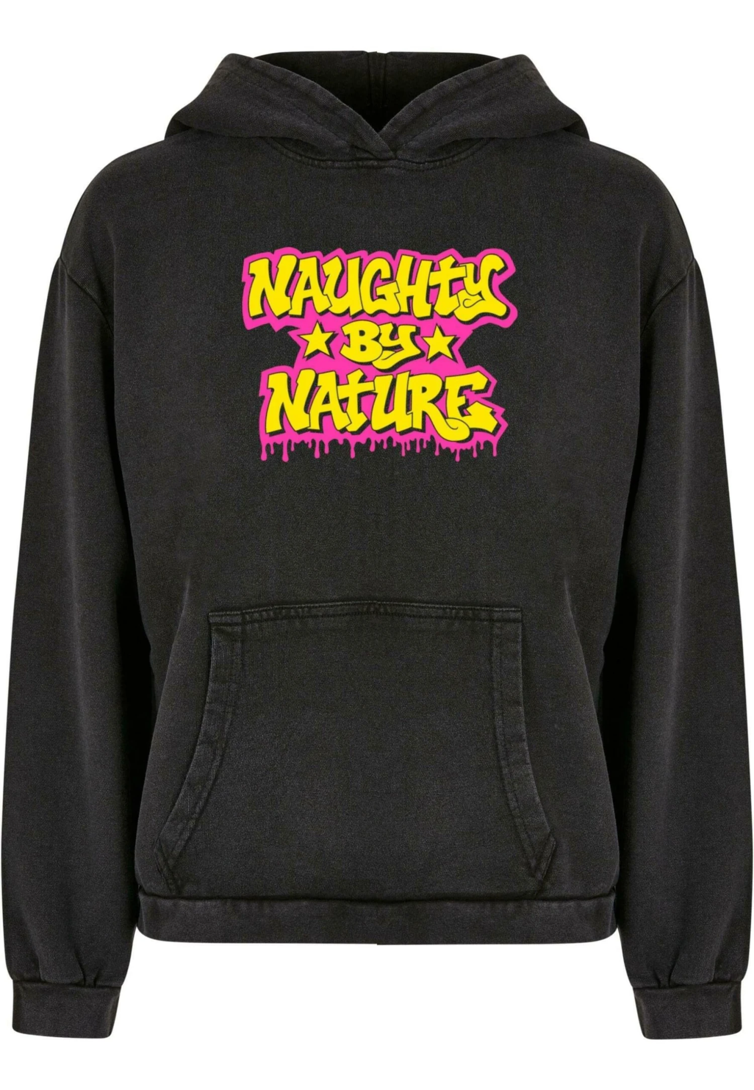 Naughty By Nature - Neon Drop Acid Washe - Sweat À Capuche - Black 3 Naughty By Nature - Neon Drop Acid Washe - Sweat À Capuche - Black
