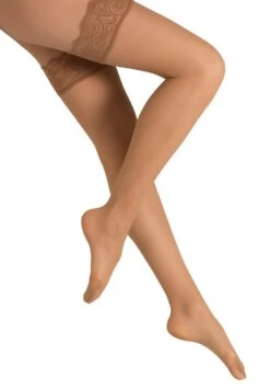 Falke Matt Deluxe 20 Denier Stay Ups Transparent Matt - Bas - Powder New