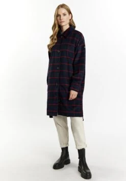 Dreimaster Übergangs In Optik Imane - Manteau Court - Karo Dunkelmarine Rot