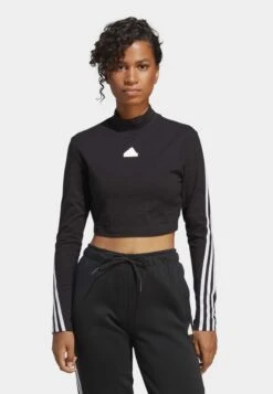 Adidas Sportswear Future Icons Three Stripes Mock Neck - T-Shirt À Manches Longues - Black