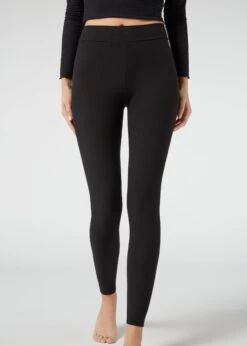 Calzedonia Ribbed - Legging - Black