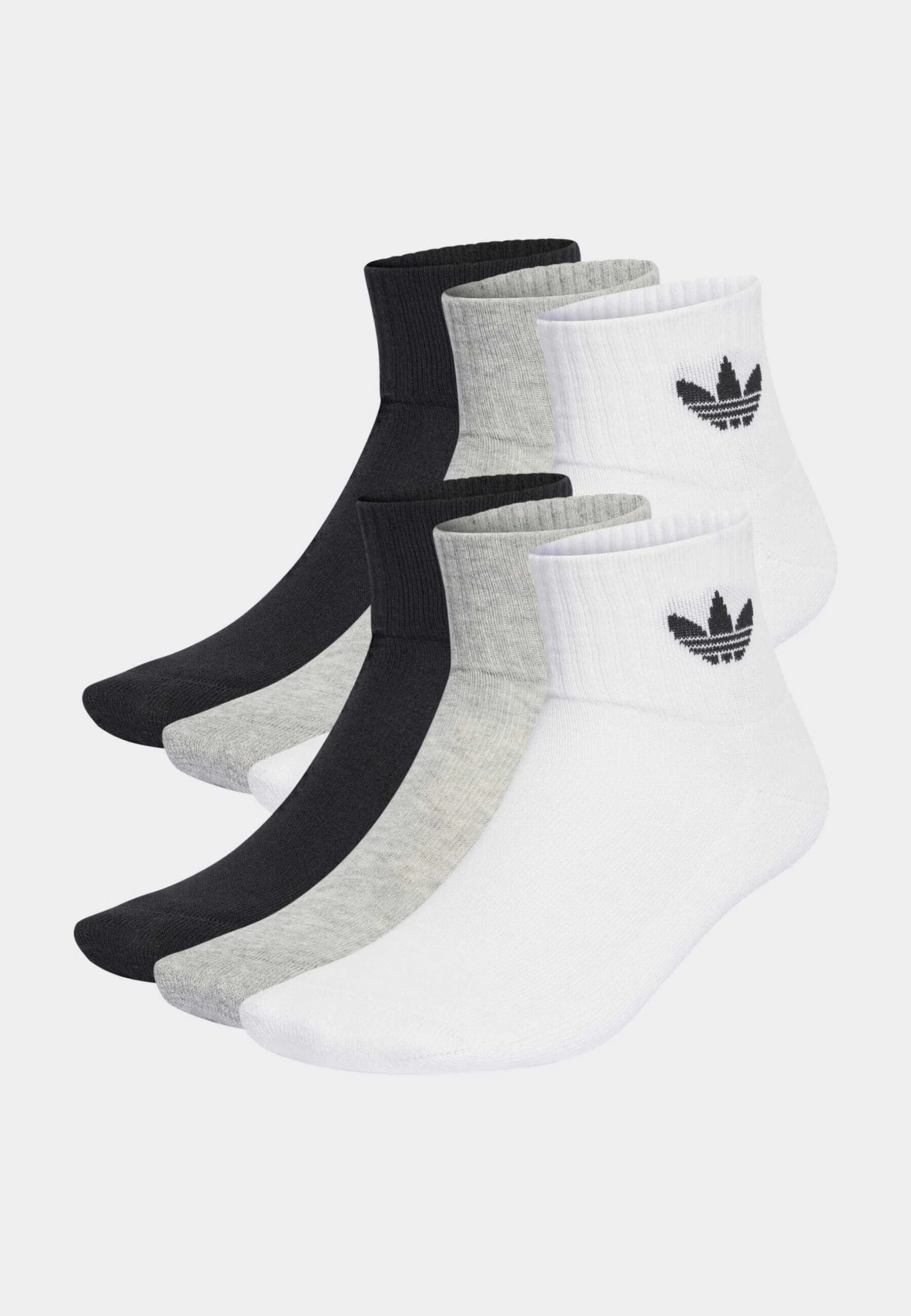 Adidas Originals Mid Ankle 6 Pack - Chaussettes - White/Medium Grey Heather/Black 4 Adidas Originals Mid Ankle 6 Pack - Chaussettes - White/Medium Grey Heather/Black – Image 2