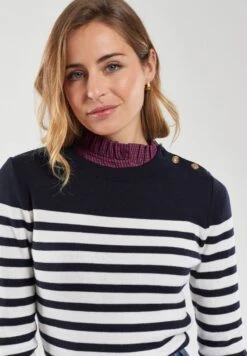 Armor-Lux Marine - Pullover - Blanc Rich Navy -Next Soldes 7f9b0486fa2a4464a541c617fa74e992