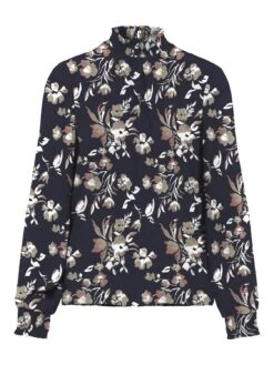 Vero Moda Vmanna Smock - T-Shirt À Manches Longues - Navy Blazer