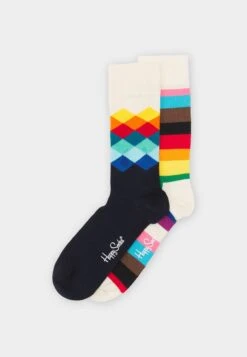Happy Socks Faded Diamond Unisex 2 Pack - Chaussettes - Multi