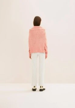 TOM TAILOR Denim Mit Troyer Kragen  - Pullover - Peach Pink Melange -Next Soldes 827f0d7a7f414b2b87f2ff63afc59dd4