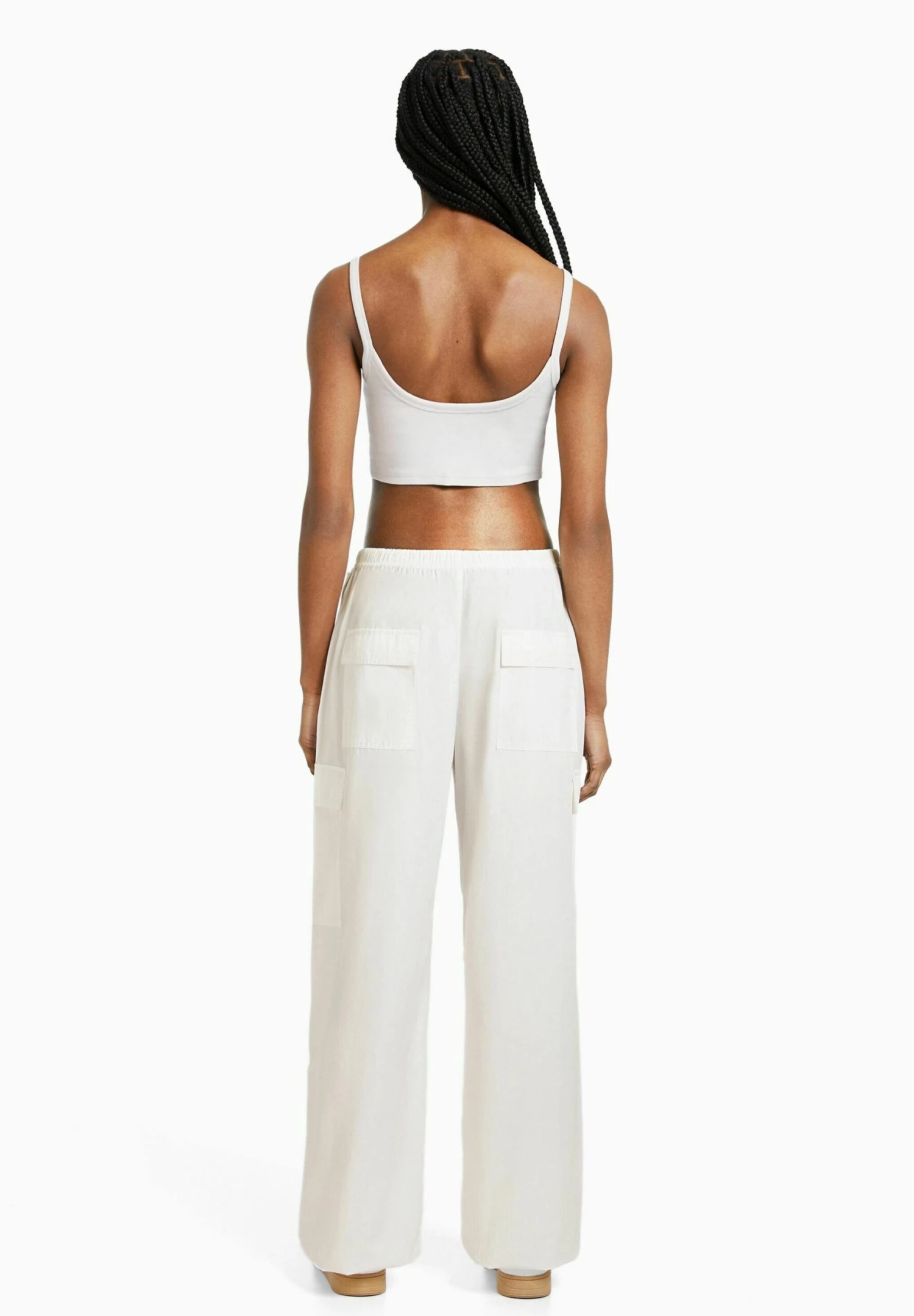 BERSHKA Parachute - Pantalon Cargo - Off White 4 BERSHKA Parachute - Pantalon Cargo - Off White â Image 2