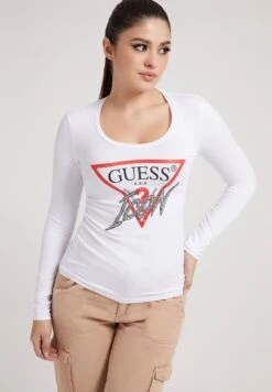 Guess Icon - T-Shirt À Manches Longues - Weiß