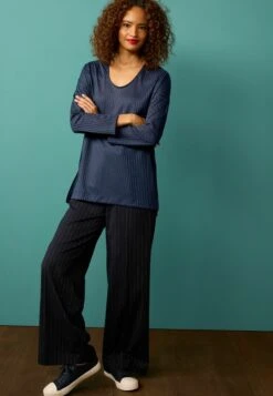 Next Scoop Neck Long Sleeve Standard - T-Shirt À Manches Longues - Navy