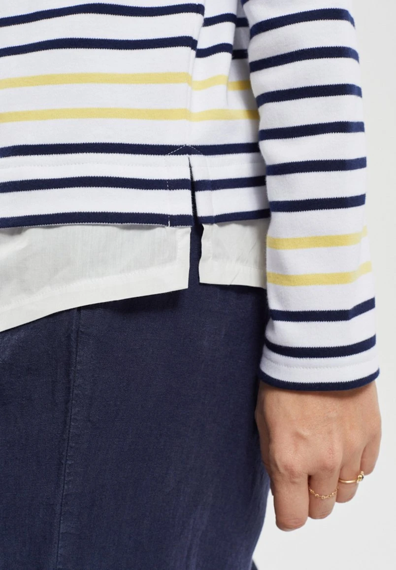 Armor-Lux Marinière - T-Shirt À Manches Longues - Blanc Seal Pamplemousse 6 Armor-Lux Marinière - T-Shirt À Manches Longues - Blanc Seal Pamplemousse – Image 4