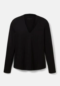 Tom Tailor V-Ausschnitt  - T-Shirt À Manches Longues - Deep Black -Next Soldes 87ed22ceaf6a4acba93c07df02ae1682