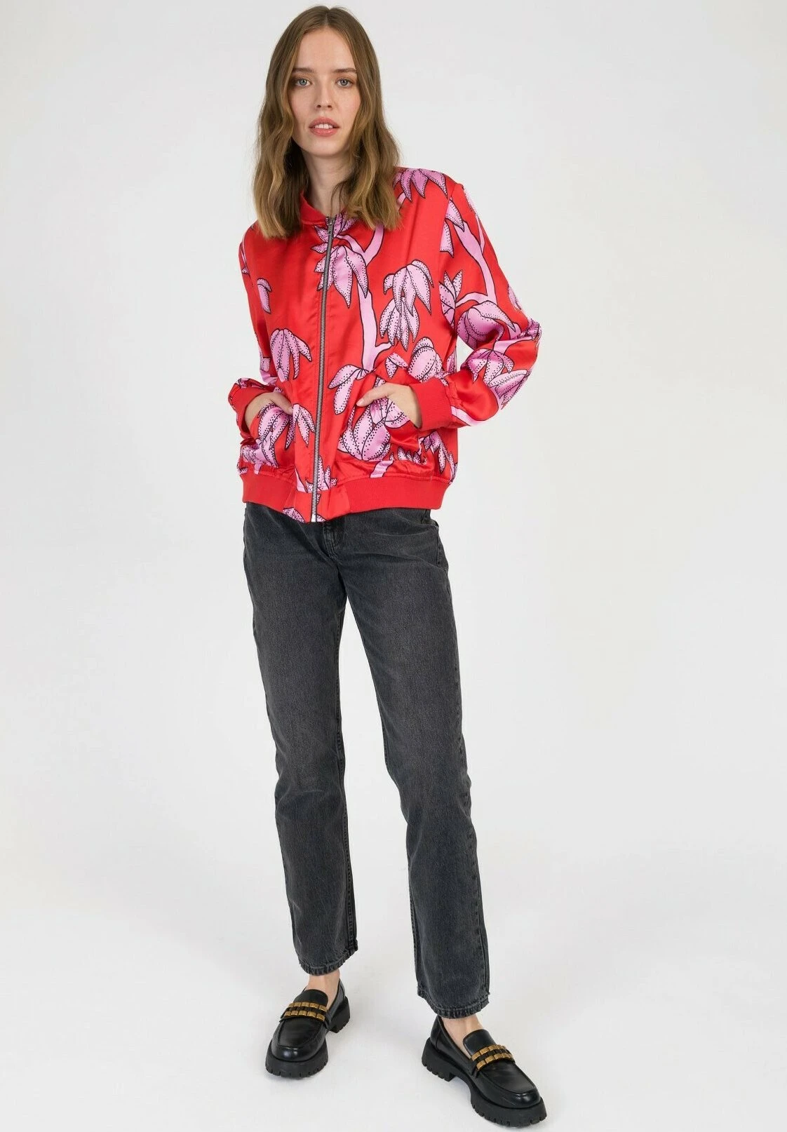 Printed And Zipped Sylvio - Blouson Bomber - Aubrey Sanguine 4 Printed And Zipped Sylvio - Blouson Bomber - Aubrey Sanguine – Image 2