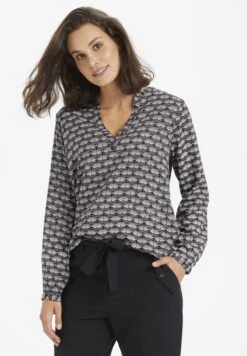 Kaffe Eva Tilly Blouse - T-Shirt À Manches Longues - Black/Woodsmoke