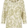 Tom Tailor Pullover - Green Floral Knit Design