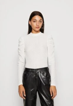 Pieces Pcneidi High Neck - T-Shirt À Manches Longues - Cloud Dancer