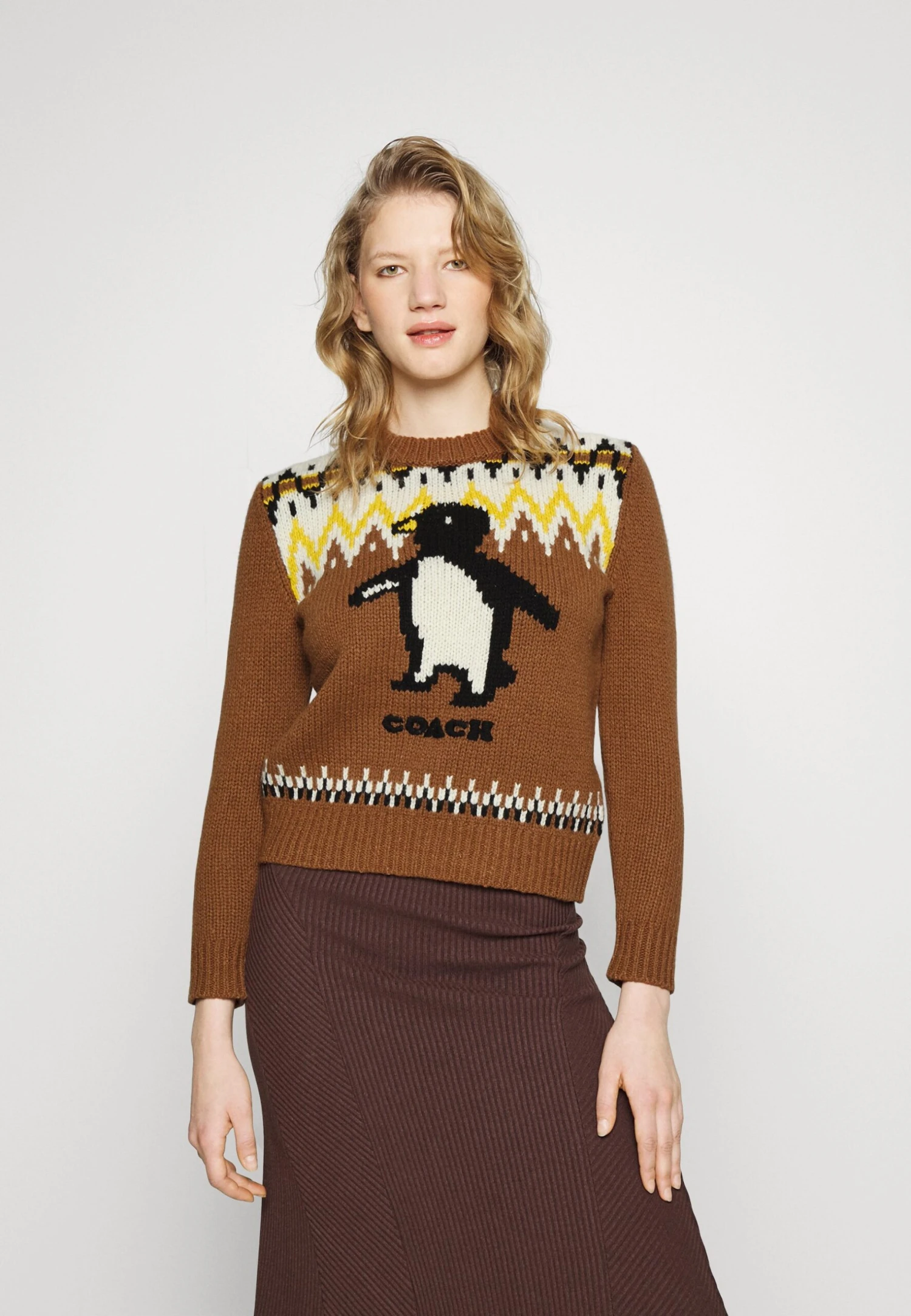 Coach Intarsia Ski Sweater - Pullover - Saddle 3 Coach Intarsia Ski Sweater - Pullover - Saddle