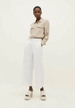 Stradivarius Rustic - Pantalon Classique - Offwhite -Next Soldes 91067e75129645b1960658f3920dd231