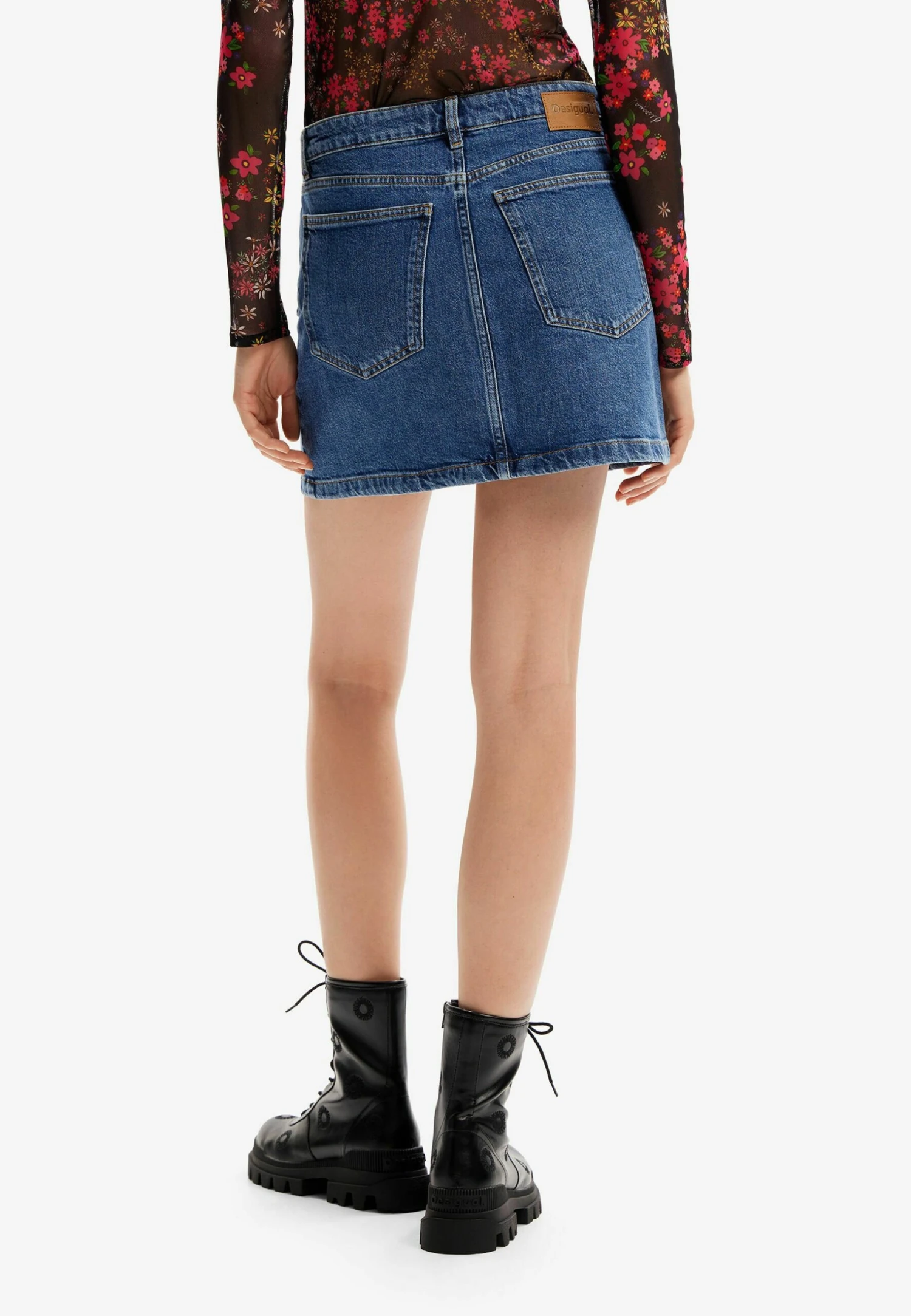 Desigual Floral Mini - Jupe En Jean - Blue 5 Desigual Floral Mini - Jupe En Jean - Blue – Image 3