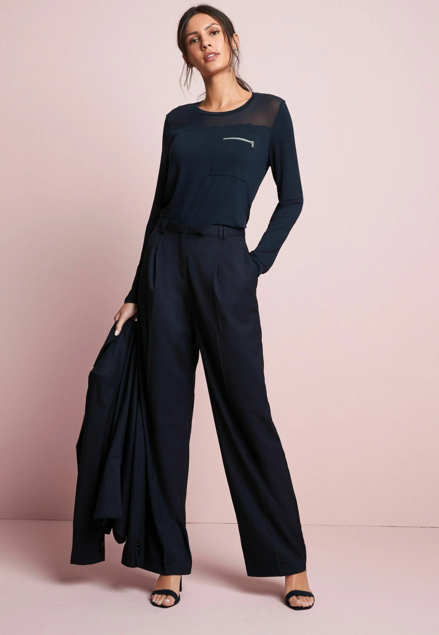 Next Tailored Wide Leg Standard - Pantalon Classique - Blue 3 Next Tailored Wide Leg Standard - Pantalon Classique - Blue